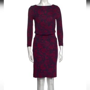 NWOT XS Tory Burch Printed Knee Length Dress with Buttons